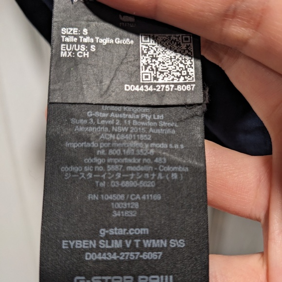 G-Star Raw Navy Blue Cotton Tee women's size small - Picture 4 of 5